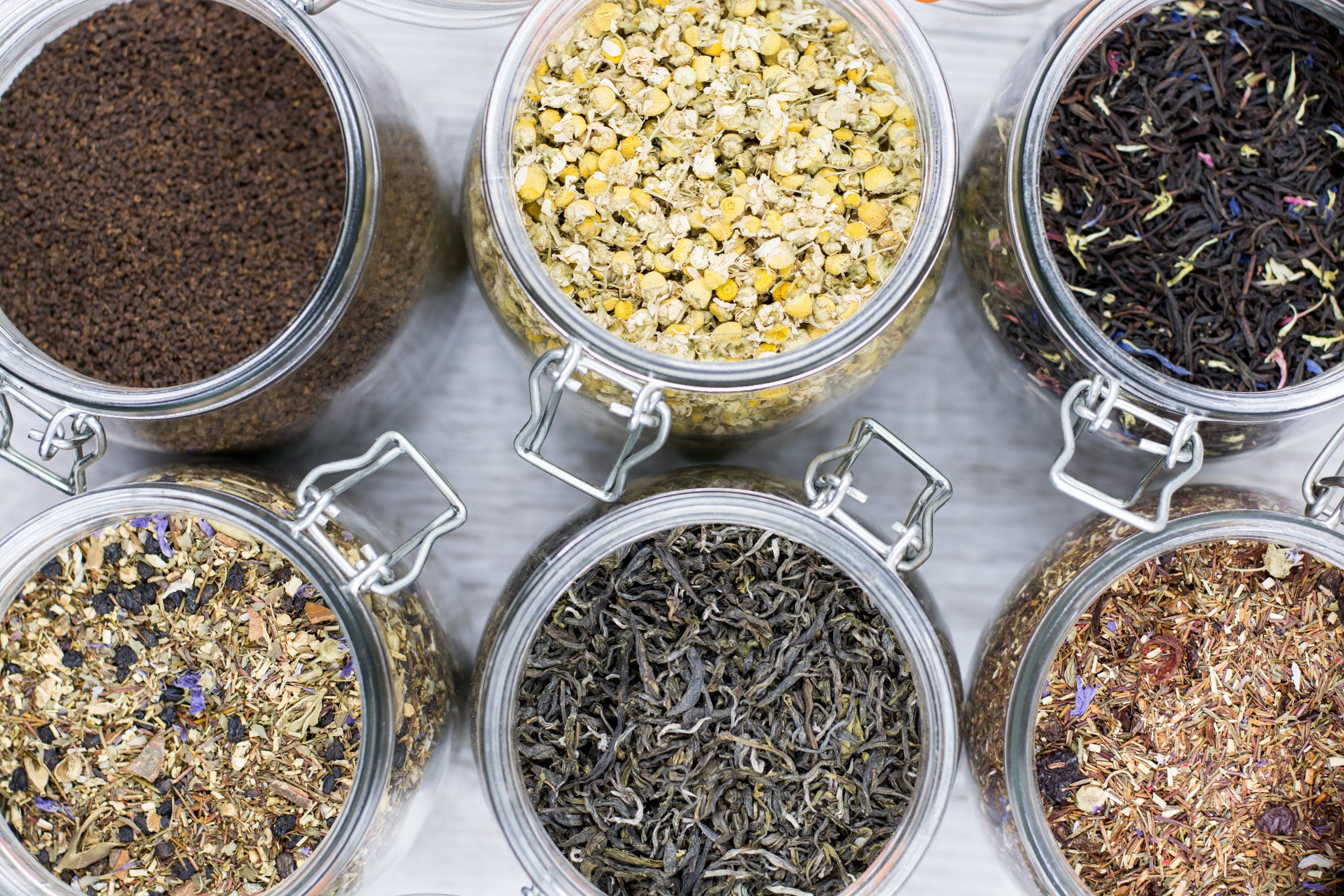 tea jars full of tea