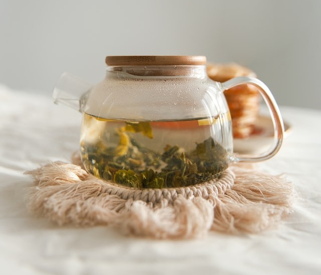 teapot with white tea